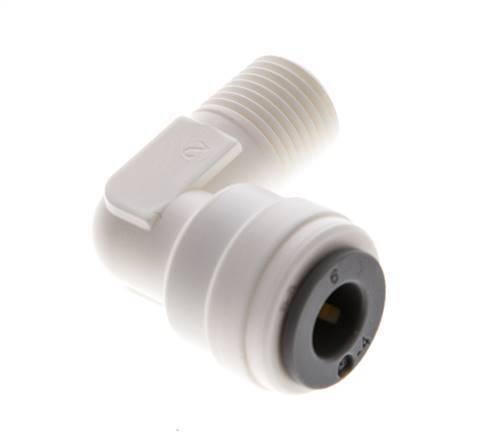 6mm x R1/8'' 90deg Elbow Push-in Fitting with Male Threads POM EPDM [10 Pieces]