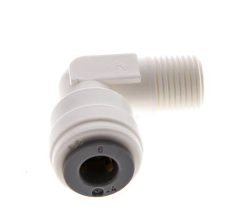 6mm x R1/8'' 90deg Elbow Push-in Fitting with Male Threads POM EPDM [10 Pieces]