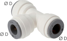 6mm Tee Push-in Fitting POM EPDM FDA [2 Pieces]