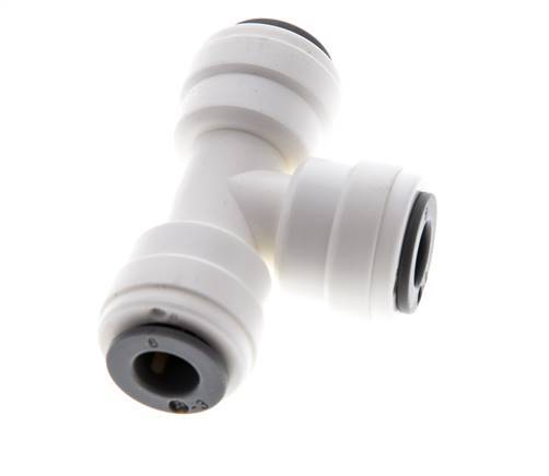 6mm Tee Push-in Fitting POM EPDM FDA [2 Pieces]