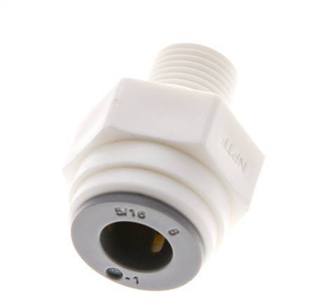 5/16'' x 1/8'' NPT Push-in Fitting with Male Threads POM EPDM [10 Pieces]
