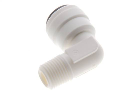 1/4'' x R1/8'' 90deg Elbow Push-in Fitting with Male Threads POM EPDM [10 Pieces]