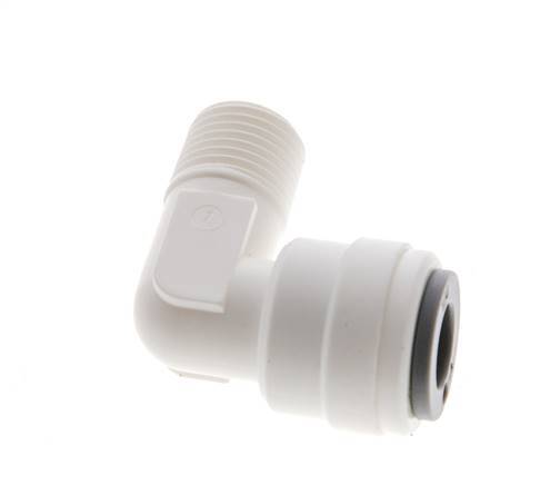 1/4'' x R1/8'' 90deg Elbow Push-in Fitting with Male Threads POM EPDM [10 Pieces]
