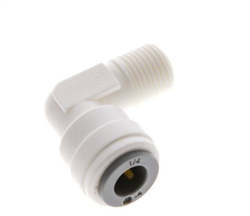 1/4'' x R1/8'' 90deg Elbow Push-in Fitting with Male Threads POM EPDM [10 Pieces]