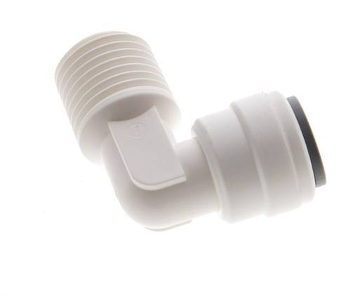 1/4'' x R1/4'' 90deg Elbow Push-in Fitting with Male Threads POM EPDM [10 Pieces]