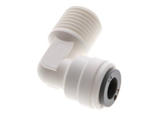 1/4'' x R1/4'' 90deg Elbow Push-in Fitting with Male Threads POM EPDM [10 Pieces]