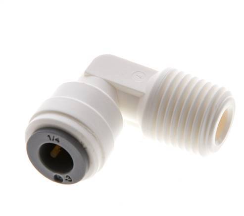 1/4'' x R1/4'' 90deg Elbow Push-in Fitting with Male Threads POM EPDM [10 Pieces]