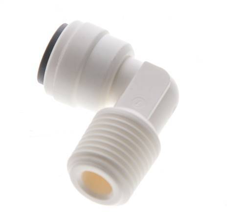 1/4'' x R1/4'' 90deg Elbow Push-in Fitting with Male Threads POM EPDM [10 Pieces]
