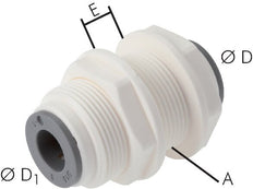 5/32'' Push-in Fitting POM EPDM Bulkhead [5 Pieces]