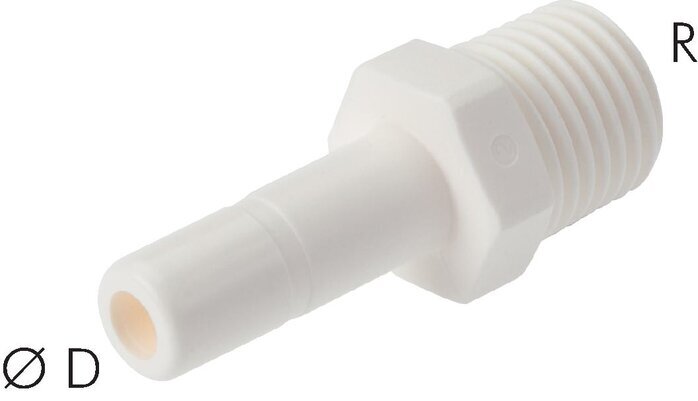 1/4'' x 1/4'' NPT Plug-in Fitting with Male Threads POM EPDM [10 Pieces]