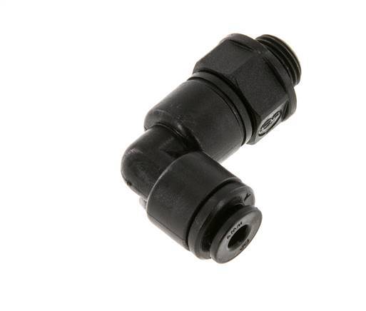 Codo de 90 grados de 4mm x G1/8'' con rosca macho POM NBR giratorio [2 piezas]
