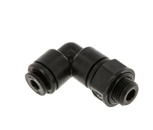 Codo de 90 grados de 4mm x G1/8'' con rosca macho POM NBR giratorio [2 piezas]