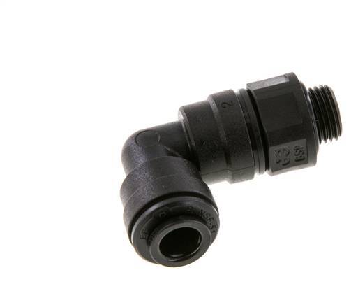 Codo de 6mm x G1/8'' de 90 grados con rosca macho POM NBR giratorio [2 piezas]