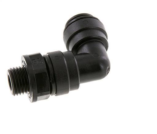 Codo de 90 grados 10mm x G1/4'' con rosca macho Latón NBR Giratorio