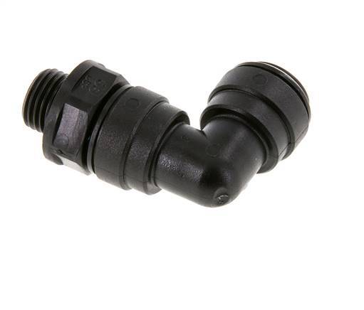 Codo de 90 grados 10mm x G1/4'' con rosca macho Latón NBR Giratorio
