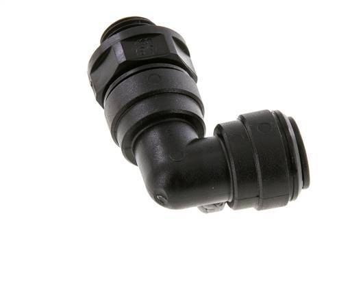 Codo de 90 grados 10mm x G1/4'' con rosca macho Latón NBR Giratorio