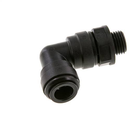 Codo de 90 grados 10mm x G1/4'' con rosca macho Latón NBR Giratorio