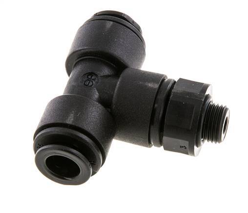 Racor en T de 8mm x G1/8'' con rosca macho Latón NBR Giratorio