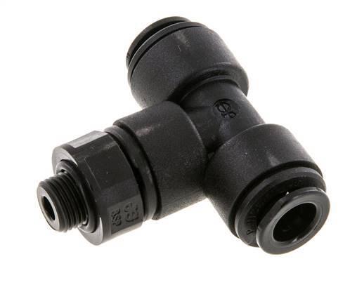 Racor en T de 8mm x G1/8'' con rosca macho Latón NBR Giratorio