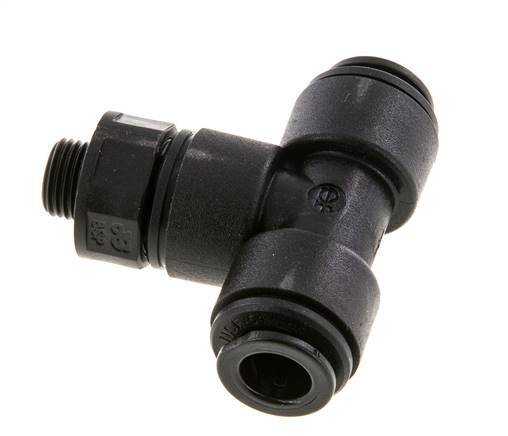 Racor en T de 8mm x G1/8'' con rosca macho Latón NBR Giratorio