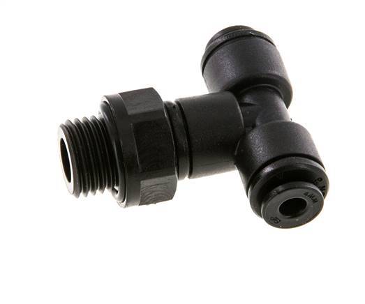 Racor en T de 4mm x G1/4'' con rosca macho Latón NBR Giratorio