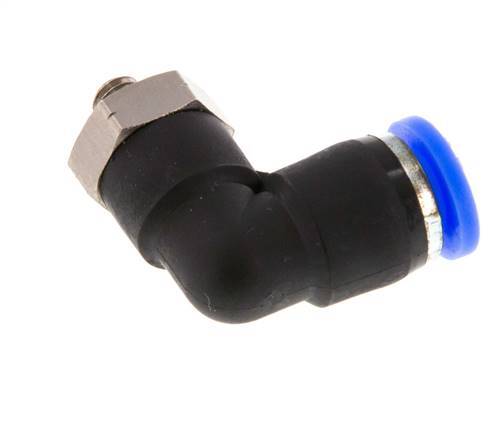 1/4'' x UNF 10-32 Codo de 90deg Racor Latón/PBT NBR Giratorio [2 Piezas]