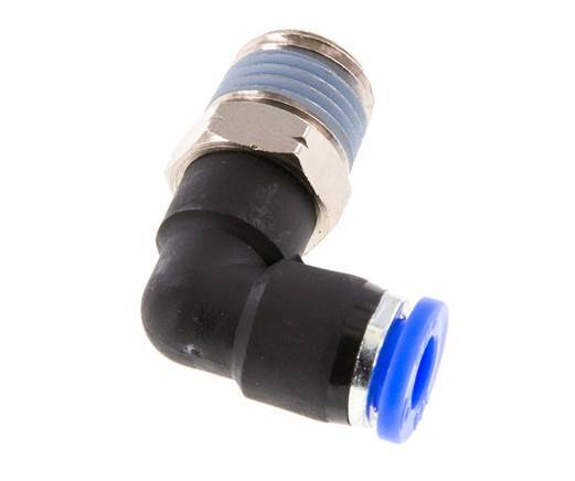 Codo de 90 grados 1/4'' x 1/4'' NPT con rosca macho Latón/PBT NBR giratorio [2 piezas]