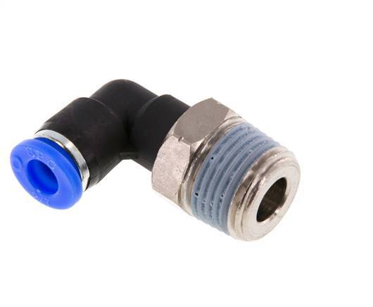 Codo de 90 grados 1/4'' x 3/8'' NPT con rosca macho latón/PBT NBR giratorio [2 piezas]