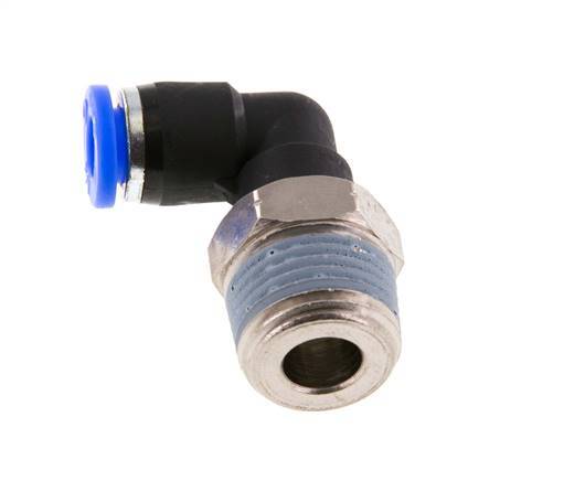 Codo de 90 grados 1/4'' x 3/8'' NPT con rosca macho latón/PBT NBR giratorio [2 piezas]