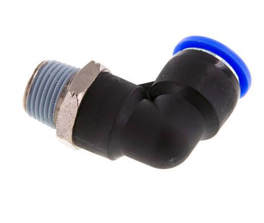 Codo de 90 grados 1/2'' x 3/8'' NPT con rosca macho Latón/PBT NBR giratorio [2 piezas]