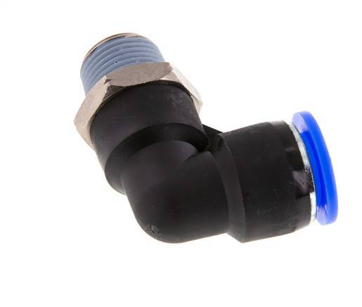 Codo de 90 grados 1/2'' x 3/8'' NPT con rosca macho Latón/PBT NBR giratorio [2 piezas]
