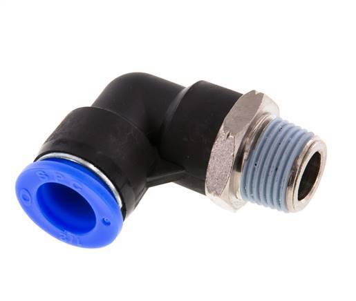 Codo de 90 grados 1/2'' x 3/8'' NPT con rosca macho Latón/PBT NBR giratorio [2 piezas]