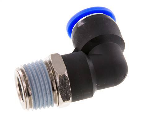 Codo de 90 grados NPT de 1/2'' x 1/2'' con rosca macho latón/PBT NBR giratorio [2 piezas]