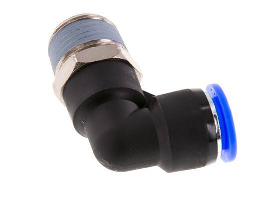 Codo de 90 grados NPT de 1/2'' x 1/2'' con rosca macho latón/PBT NBR giratorio [2 piezas]