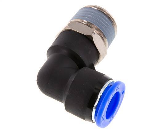 Codo de 90 grados NPT de 1/2'' x 1/2'' con rosca macho latón/PBT NBR giratorio [2 piezas]