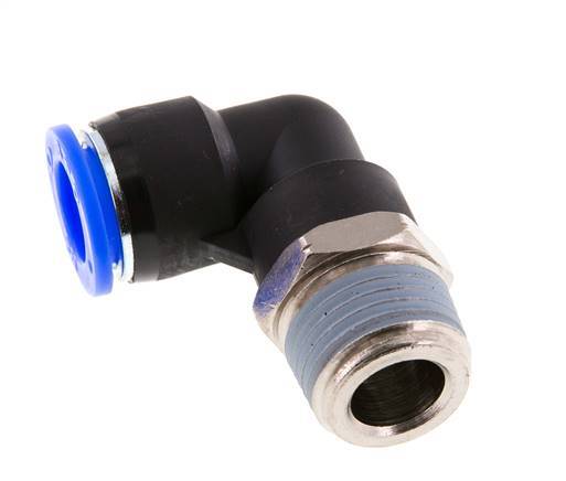Codo de 90 grados NPT de 1/2'' x 1/2'' con rosca macho latón/PBT NBR giratorio [2 piezas]