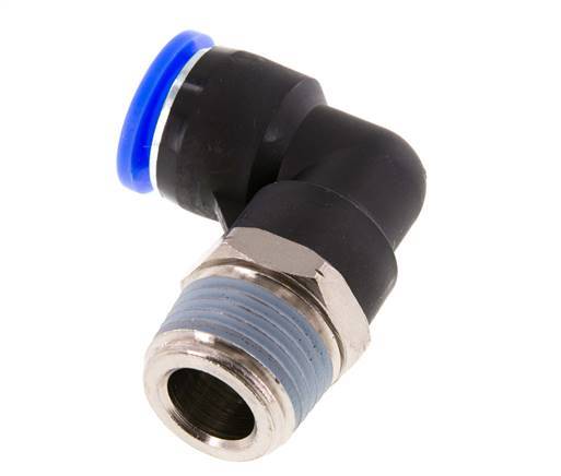 Codo de 90 grados NPT de 1/2'' x 1/2'' con rosca macho latón/PBT NBR giratorio [2 piezas]