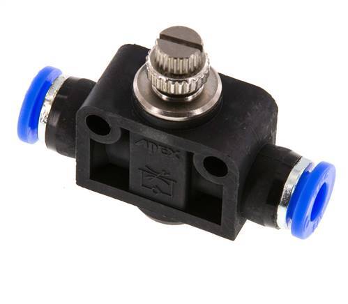 Silenciador de control de flujo Recto 1/4 pulgada (6,35 mm) Latón/PBT