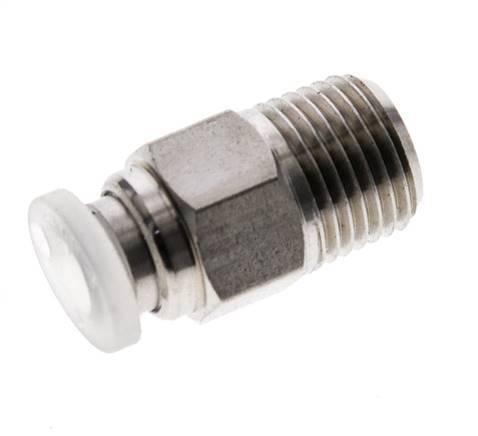 Racor de 4mm x R1/8'' con rosca macho Acero inoxidable/PA EPDM/PTFE