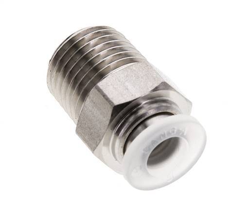 Racor de 6mm x R1/4'' con rosca macho Acero inoxidable/PA EPDM/PTFE