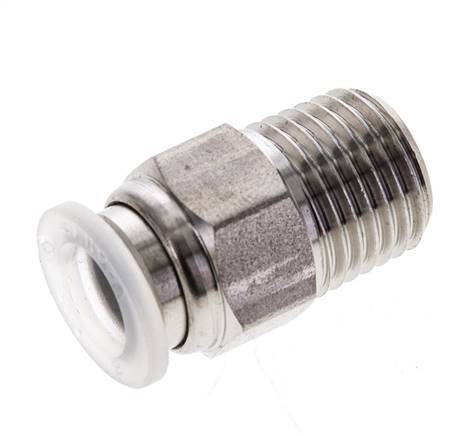 Racor de 8mm x R1/4'' con rosca macho Acero inoxidable/PA EPDM/PTFE