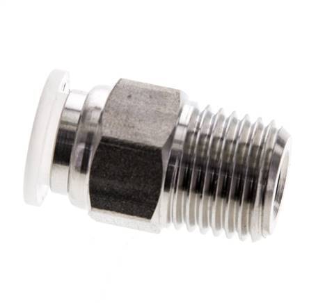 Racor de 8mm x R1/4'' con rosca macho Acero inoxidable/PA EPDM/PTFE