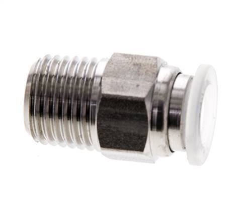 Racor de 8mm x R1/4'' con rosca macho Acero inoxidable/PA EPDM/PTFE