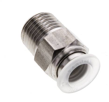 Racor de 8mm x R1/4'' con rosca macho Acero inoxidable/PA EPDM/PTFE