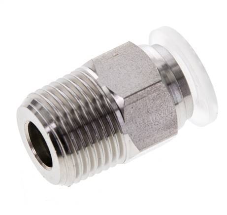 Racor de 10mm x R3/8'' con rosca macho Acero inoxidable/PA EPDM/PTFE