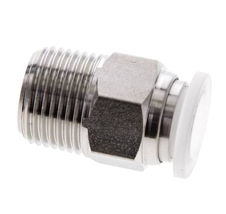 Racor de 10mm x R3/8'' con rosca macho Acero inoxidable/PA EPDM/PTFE