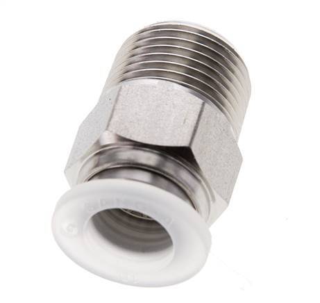 Racor de 10mm x R3/8'' con rosca macho Acero inoxidable/PA EPDM/PTFE