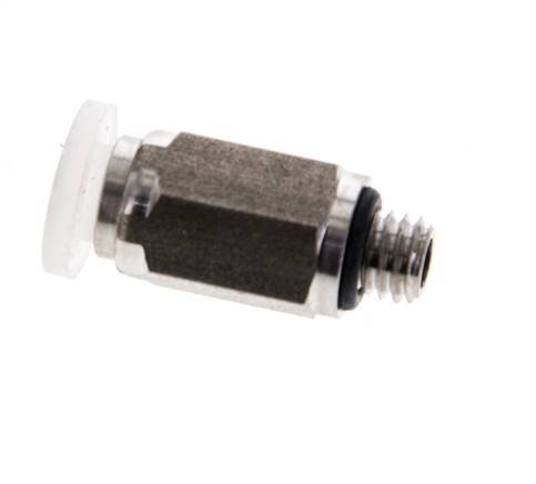 Racor de 4mm x M 5 con rosca macho PA/Acero inoxidable EPDM