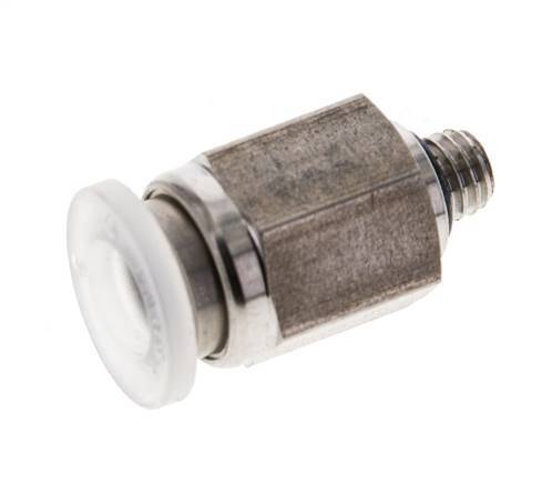 Racor de 6mm x M 5 con rosca macho PA/Acero inoxidable EPDM