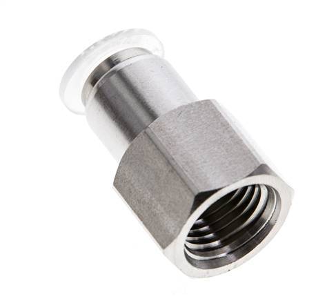 Racor de 8mm x G1/4'' con rosca hembra Acero inoxidable/PA EPDM/PTFE